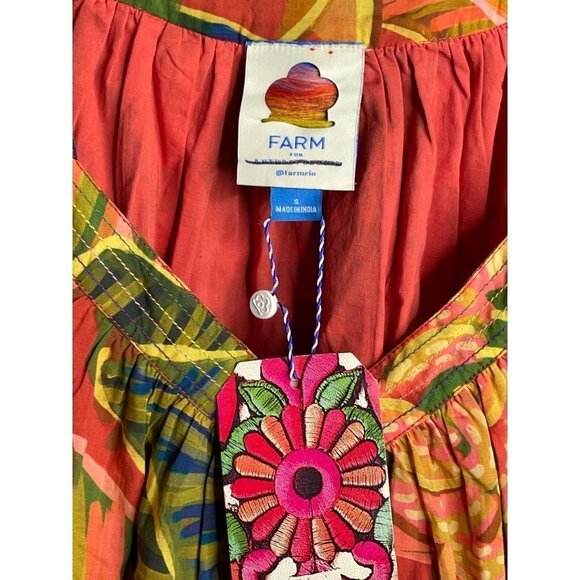 Farm Rio Yellow Garden Mini Dress Size S - Picture 6 of 6